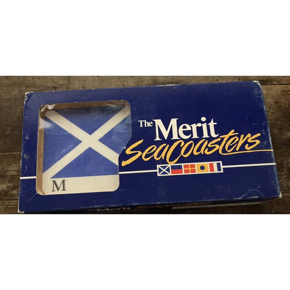 The Merit Sea Coasters New Sealed Box of 6 From 1986 By Phillip Morris Cigarette